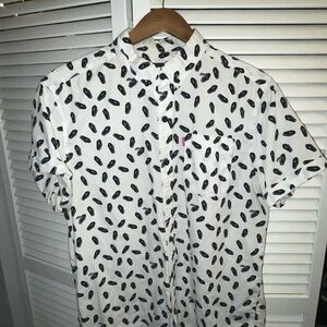 White Shirt with Coffin Pattern